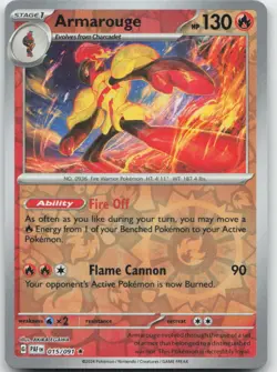 Pokemon : Armarouge Paldean Fates 015/091 : R Reverse Holo - Image 1