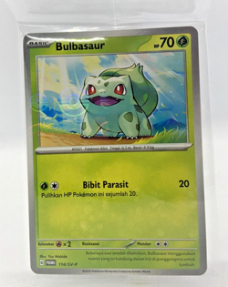Pokemon Card Indonesia Bulbasaur Promo 114/SV-P Reverse Holo Poke Ball 151 Art - Image 1
