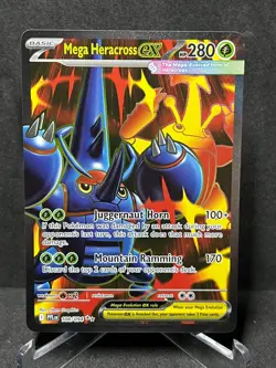 Mega Heracross ex 108/094 Ultra Rare Phantasmal Flames Pokemon Holo Near Mint - Image 1