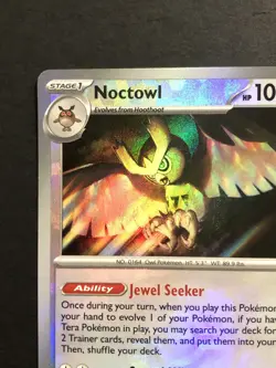 Pokemon Noctowl (Master Ball Pattern) Holo 078/131 Prismatic Evolutions Rare NM - Image 3