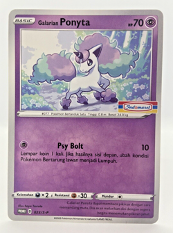 Special Pokemon TCG Indonesia Galaria Ponyta Promo 023/S-P Indomaret Stamp - Image 1