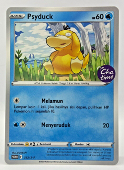 Limited Pokemon Card Indonesia Psyduck Promo 352/S-P ChaTime Stamp - Image 1