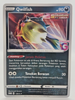 Special Pokemon TCG Indonesia Qwilfish Gramedia Stamp Promo 128/S-P - Image 1
