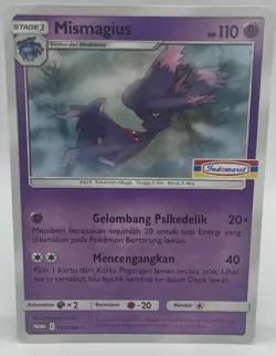 Special Pokemon TCG Indonesia Mismagius Promo 163/SM-P Indomaret Stamp - Image 1