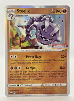 Special Pokemon TCG Indonesia Steelix Promo 258/S-P Indomaret Stamp - Image 1