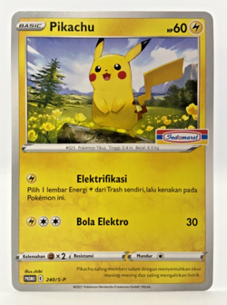 Special Pokemon TCG Indonesia Pikachu Promo 240/S-P Indomaret Stamp NM - Image 1