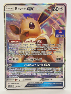 RARE Pokemon Card Indonesian Eevee GX 132/SM-P Mega Gym Battle 2020 Promo - Image 1