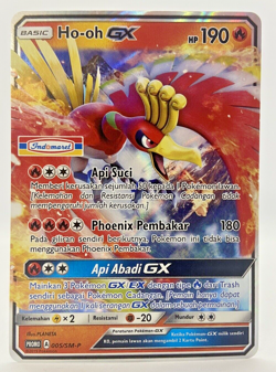 Special Pokemon TCG Indonesia Ho-oh GX PROMO 005/SM-P Indomaret Stamp Full Art - Image 1