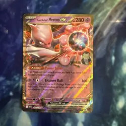 Pokemon TCG Destined Rivals Team Rockets Mewtwo EX Double Rare Card 081/182 NM - Image 1