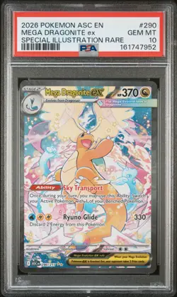 2026 POKEMON ASC EN-ASCENDED HEROES #290 MEGA DRAGONITE EX PSA 10 - Image 1