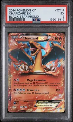 2014 POKEMON XY BLACK STAR PROMO #XY17 CHARIZARD EX BLACK STAR PROMO PSA 5 - Image 1