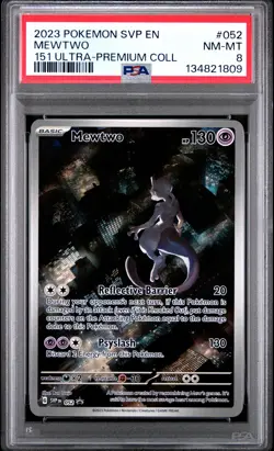 2023 POKEMON SVP EN-SV BLACK STAR PROMO 151 ULTRA-PREM COLL #052 MEWTWO PSA 8 - Image 1
