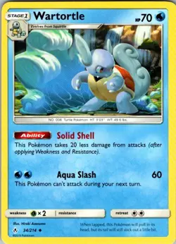 Pokemon SM - Unbroken Bonds Wartortle 34/214 NM - Image 1