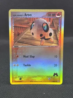 Team Magma's Aron 58/95 Reverse Holo Pokemon Card - Team Magma vs Team Aqua 2004 - Image 2