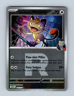 Team Rocket's Meowth (Team Rocket) 161/217 ASC Pokemon Reverse Holo NM - Image 1