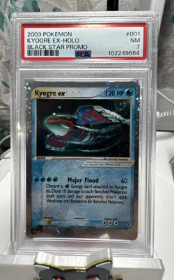 PSA 7 Pokemon Black Star Promo Holo Kyogre EX #001 - Image 1