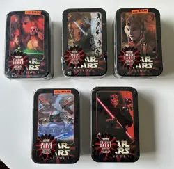LOT OF 5 - Topps STAR WARS EPISODE 1 Trading Card Tins - FACTORY SEALED - Image 1