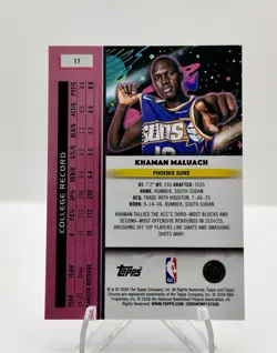 KHAMAN MALUACH 2025-26 Topps Cosmic Chrome Rookie Green Refractor /75 Suns RC - Image 2