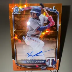 Yeremi Cabrera 2025 1st Bowman Auto Orange Sapphire /25 Au Rc Nats (CPA-YC) - Image 1