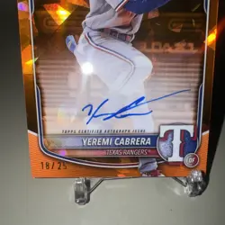 Yeremi Cabrera 2025 1st Bowman Auto Orange Sapphire /25 Au Rc Nats (CPA-YC) - Image 2