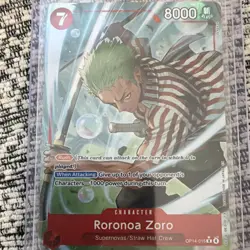 Bandai One Piece Card Game Roronoa Zoro Character OP14-015 Uncommon Foil 8000 - Image 1