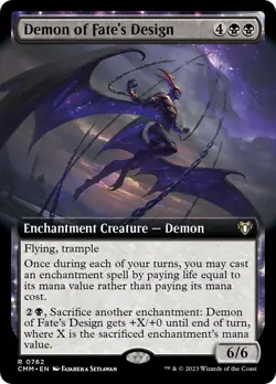 Demon of Fate's Design (Extended Art) #762 *Foil* (NM) Commander Masters MTG - Image 1