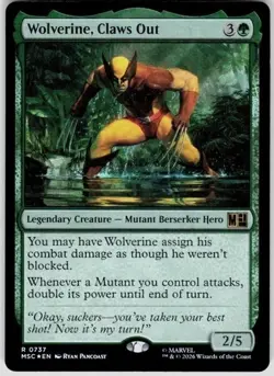 Wolverine, Claws Out Commander: Marvel Super Heroes Foil MTG 737 NM - Image 1
