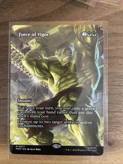 MTG Force of Vigor #0077 Borderless Mythic Marvel Universe Eternal-Legal (MAR) - Image 1