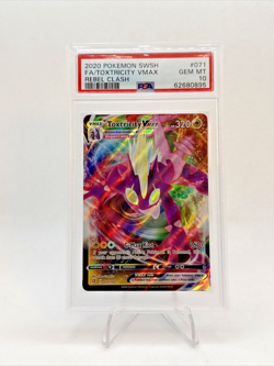 2020 Pokemon Sword & Shield Rebel Clash Full Art Toxtricity Vmax #071/192 PSA 10 - Image 1