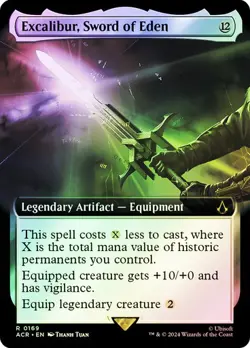 MTG EXCALIBUR, SWORD OF EDEN EXTENDED ART FOIL Assassin's Creed NM - Image 1