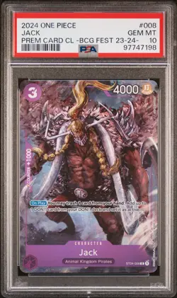 2024 ONE PIECE PREMIUM CARD COLLECTION #008 JACK PSA 10 - Image 1
