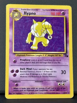 Pokemon Hypno 23/62 Fossil Rare Non-Holo Vintage 1999 TCG Card WOTC LP - Image 1