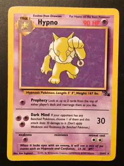 Hypno 23/62 Fossil Non Holo Rare Pokemon Card WOTC Vintage - LP - Image 1