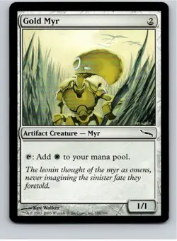 Magic the Gathering Gold Myr Mirrodin MTG Free Shipping! - Image 1
