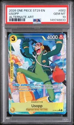 PSA 10 2026 ONE PIECE STARTER DECK ST29 EGGHEAD 002 USOPP ALTERNATE ART - Image 1
