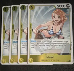Playset Bandai One Piece TCG Nami OP15-108 English Yellow x4 - Image 1