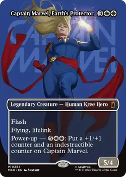 (Preorder) MTG - [MSH - 354] Captain Marvel, Earth's Protector (Borderless) (... - Image 1