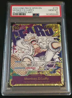 Monkey D Luffy PSA 10 One Piece OP05-119 Gear 5 Alternate Art SEC English 2023 - Image 1