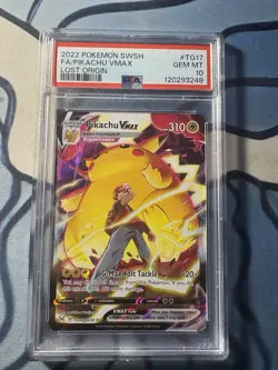 2022 POKEMON SWORD & SHIELD LOST ORIGIN #TG17 FULL ART/PIKACHU VMAX PSA 10 - Image 1