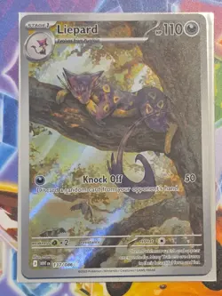 Pokemon TCG SV White Flare Liepard Illustration Card 137/086 Rare NM Condition - Image 1