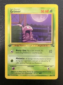 Pokemon 1st Edition Fossil Grimer 48/62 LP Vintage WOTC 1999 Pokemon Card - Image 1