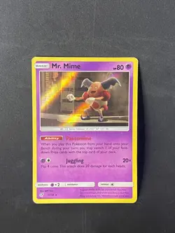 Mr. Mime 11/18 Rare Detective Pikachu Pokemon Holo Lightly Played - Image 1