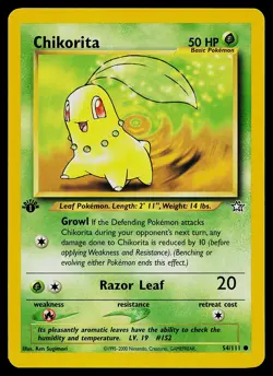 Pokemon Card - Chikorita Neo Genesis 54/111 Common 1st Edition - Image 1
