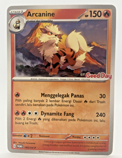 Special Pokemon TCG Indonesia Arcanine Promo 145/SV-P Good Day Stamp - Image 1