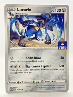 Special Pokemon TCG Indonesia Lucario Gym Promo 040/S-P Near Mint - Image 1