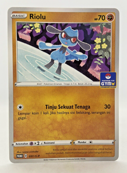 Special Pokemon TCG Indonesia Riolu Gym Promo 037/S-P Near Mint - Image 1