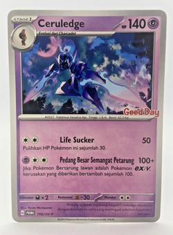 Special Pokemon TCG Indonesia Ceruledge Promo 150/SV-P Good Day Stamp - Image 1