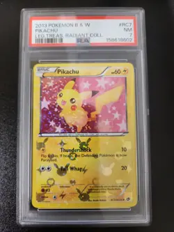 2013 POKEMON BLACK & WHITE LEGENDARY TREASURES RADIANT COLL #RC7 PIKACHU PSA 7 - Image 1