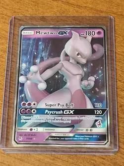 2019 Pokemon MEWTWO GX 31/68 Hidden Fates Full Art Holo Card Battle Academy - Image 1