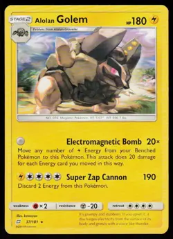 Alolan Golem 37/181 Rare Team Up Pokemon Lightly Played - Image 1
